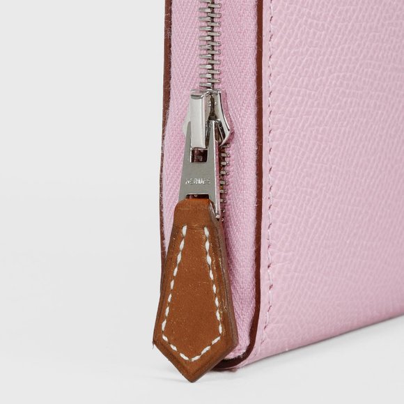 Hermes Silk'In Compact Mauve Sylvestre Leather Wallet - Picture 5 of 10